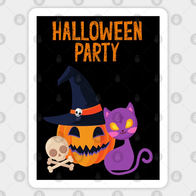 Halloween Party Magnet by Kiyiya Designs